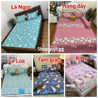 Bộ Ga Giường và Vỏ Gối Cotton 100%. Ga chun và 2 Vỏ gối