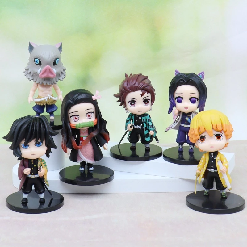 [ Vũ Trí Ba ] Mô hình nhân vật 12cm Tanjiro Nezuko Zenitsu Inosuke Shinobu Giyu - Kimetsu no Yaiba chibi