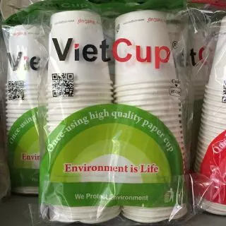 Combo 200 cốc giấy vietcup ❤ 180ml 6oz 4 gói ly cốc giấy dùng một lần