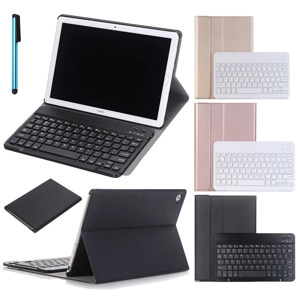 For Huawei Mediapad T5 10 10.1 inch Flip PU Leather Bluetooth Keyboard Case Cover