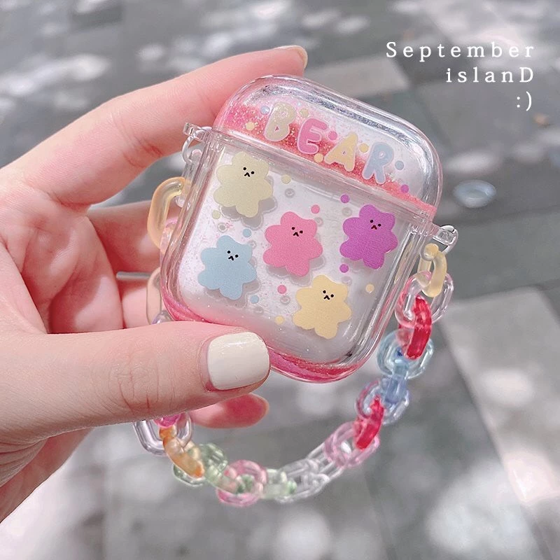 Vỏ bảo vệ bao đựng tai nghe✔️ Trong nhũ quai xách hình dễ thương