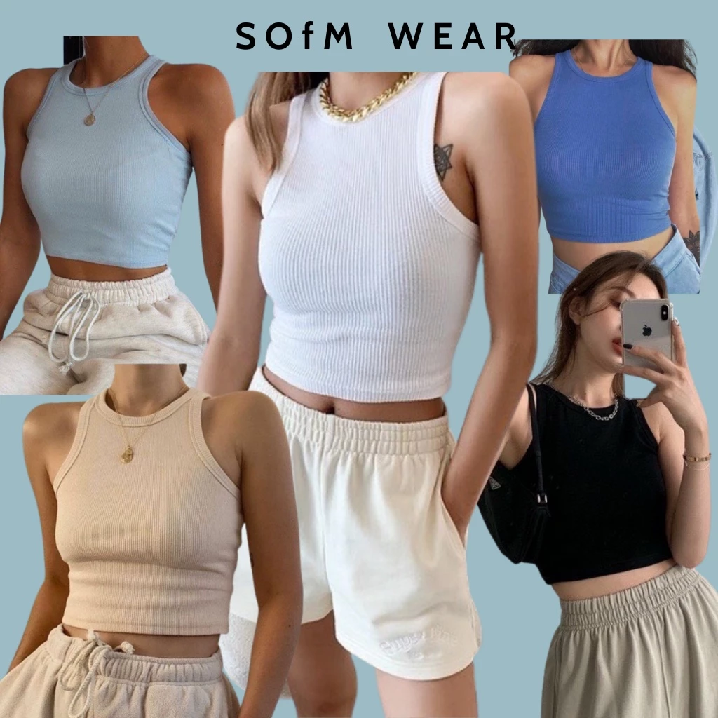 Áo 3 Lỗ Croptop Cổ Tròn Form chuẩn Chất Dày Sofm