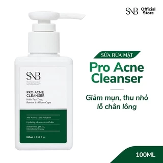 Sữa Rửa Mặt Cho Da Mụn Pro Acne Cleanser SNB 100ml - Giảm Mụn, Làm Sạch Da, Thu Nhỏ Lỗ Chân Lông, Sử Dụng Hàng Ngày