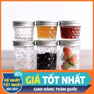 Hũ thủy tinh KIM CƯƠNG làm bánh plan 100ml nắp thiếc đựng sữa chua, đựng mứt, đựng các loại gia vị, lọ đựng thực phẩm