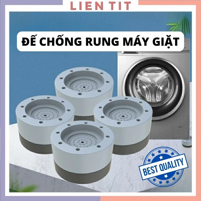 Bộ 4 chân đỡ máy giặt chống rung, đế kê chân tủ lạnh cao su chịu lực siêu tốt