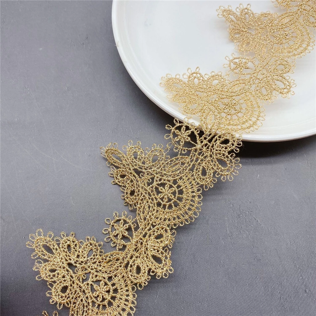 Cuộn Vải Ren Hoa Vàng Hòa Tan Trong Nước Dài 1 Yard Rộng 5.8CM