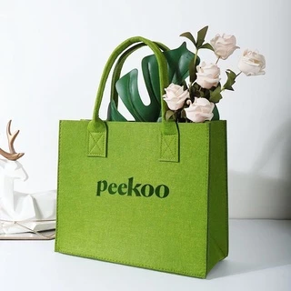 Túi xách tay Peekoo màu xanh mint nhiều size đựng đồ tiện lợi
