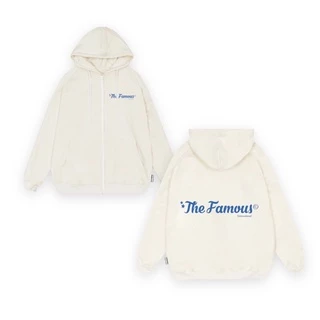 [Chính hãng] Áo khoác hoodie zip nỉ bông mỏng The Famous khoá kéo 1 chiều