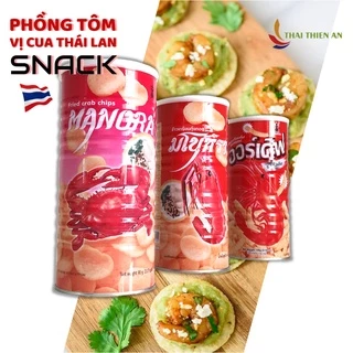 Bánh phồng tôm MANORA Thái Lan vị cua 90gr - LON snack phồng tôm ăn vặt nhập khẩu