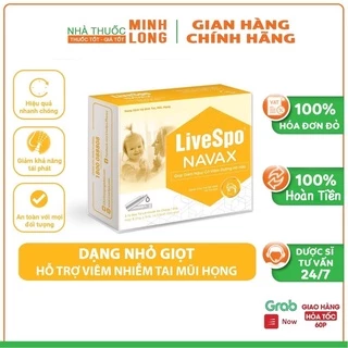 Navax Kids lợi khuẩn nhỏ giọt hỗ trợ viêm mũi ho đau họng cho trẻ sơ sinh và trẻ em 5 ống x 5ml