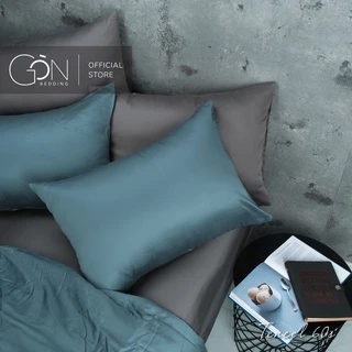 [Nhiều màu] Bộ Chăn Ga Gối 5 Món Gòn Bedding Lụa Tencel Màu Trơn Phối Xám 1m6x2m - 1m8x2m (không xù lông, không trơn)