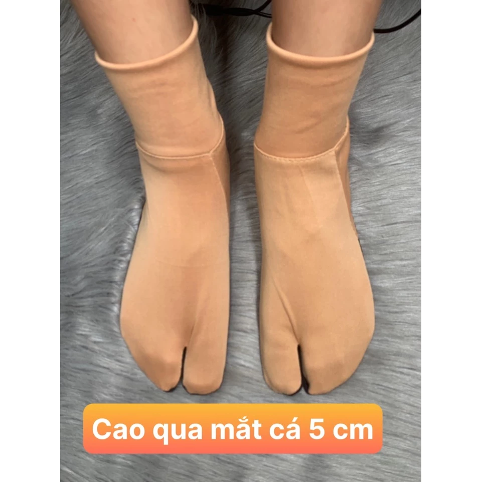 [HCM] combo 5 đôi vớ nữ , tất nữ , hài vải cổ cao ôm qua mắt cá 5cm và loại cao 10cm ,xỏ ngón thun co giãn tốt ,lót đế