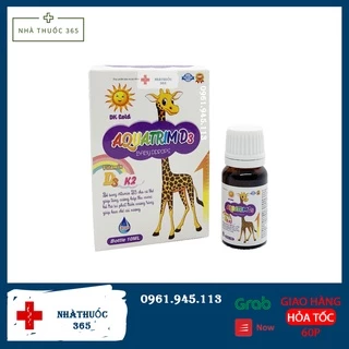 AQUATRIM Vitamin D3 K2 Mk7 - cho bé hấp thụ canxi tăng trưởng chiều cao, nhanh mọc răng ( lọ 10ml)