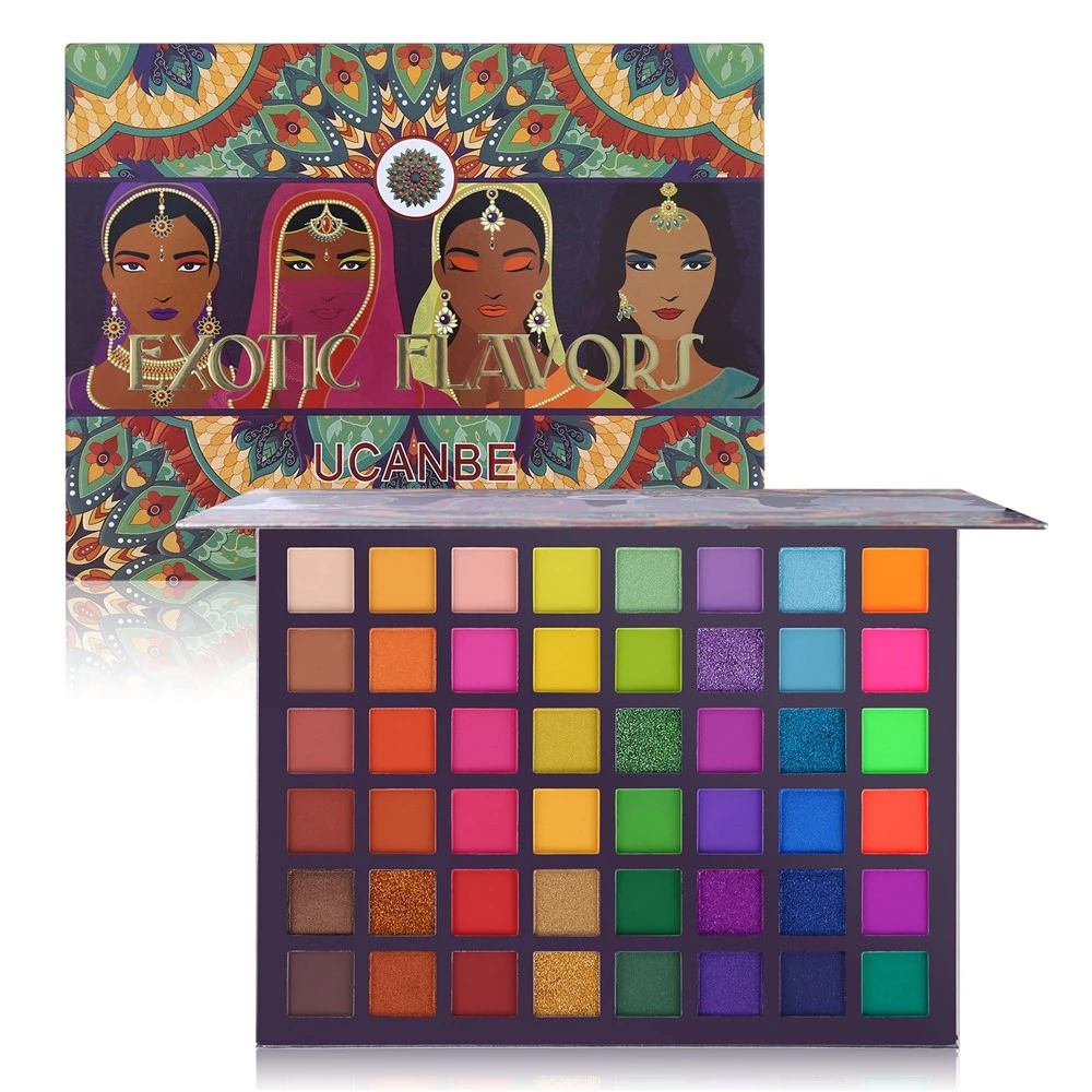 UCANBE Hương Vị Kỳ Lạ Bảng Phấn Mắt 48 Màu Bấm Lấp Lánh Shimmer Matte Green Eye Shadow Neon Kim Loại Trang Điểm Mỹ Phẩm