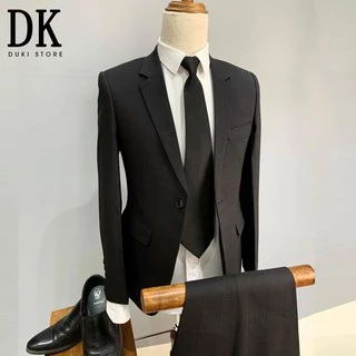 Bộ vest nam đen kẻ caro chìm siêu đẹp - DUKI STORE