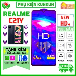 [Hot] Kính Cường Lực Realme C21Y - Phủ Nano chống nước - Full màn hình cao cấp -  Độ trong suốt hiển thị cực cao HD+