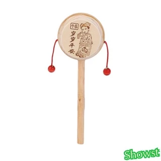 Baby Kids Child Wood Rattle Drum Instrument Child Musical Toy Chinese Styles