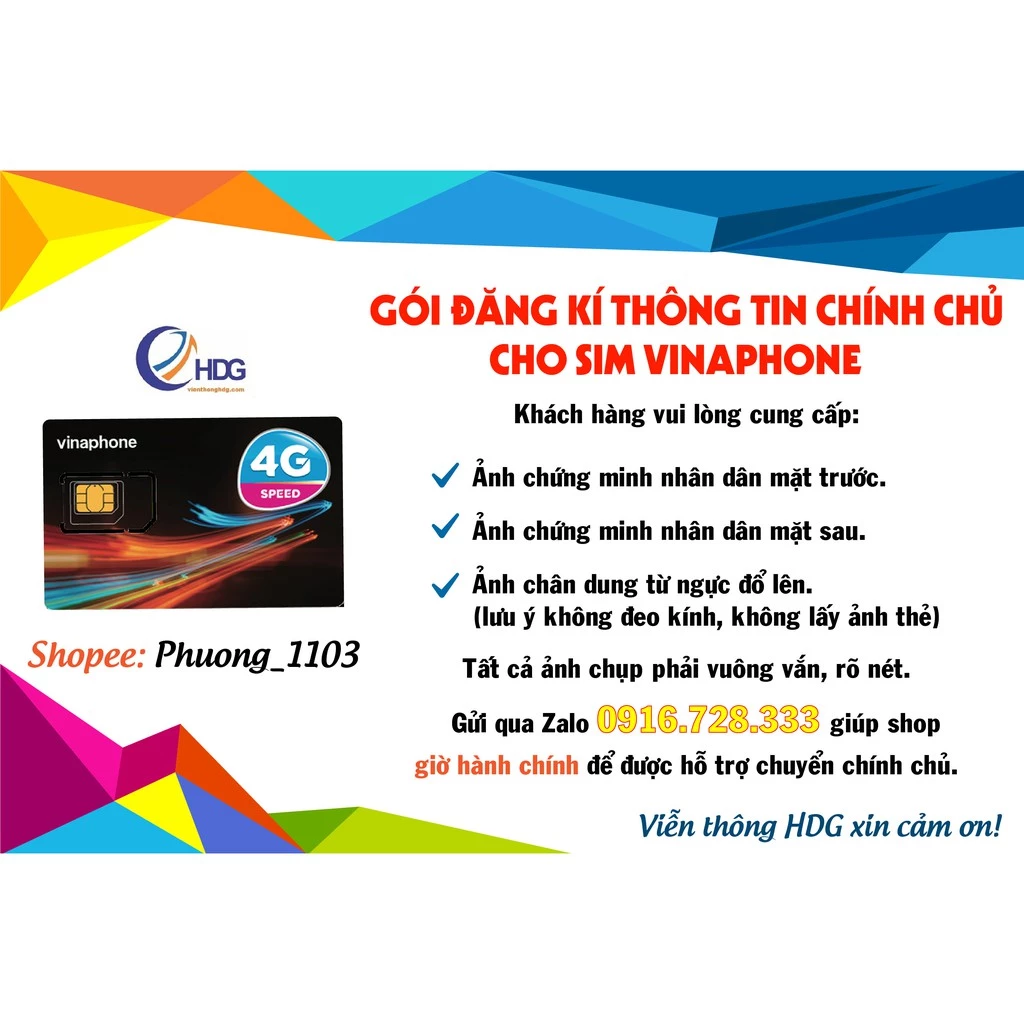 Gói esim ,  Đăng ký thông tin chính chủ cho sim vinaphone