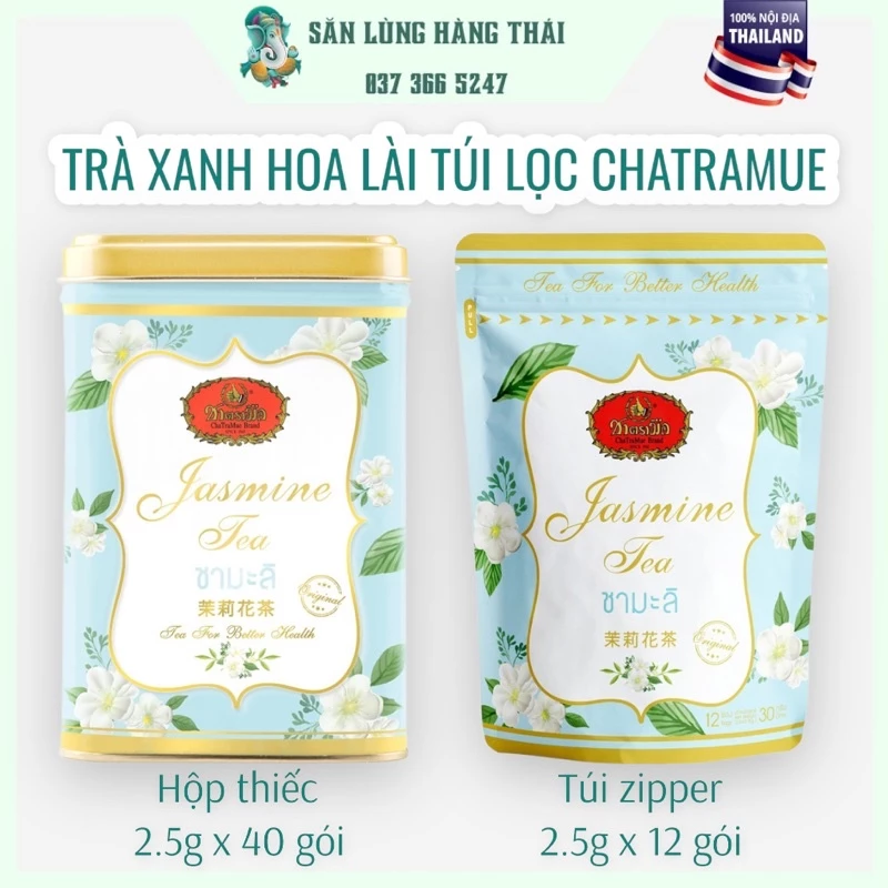 Trà Xanh Hoa Lài Cao Cấp Thái Lan ChaTraMue (Túi Lọc)