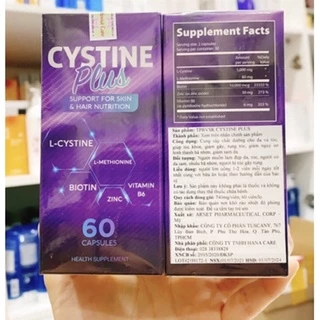 VIÊN UỐNG CYSTINE PLUS GIẢM MỤN, NGĂN RỤNG TÓC, GIẢM SẮC TỐ DA HỘP 60 VIÊN[CHÍNH HÃNG]