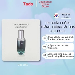 Gói serum tinh chất dưỡng trắng , tinh chất chống lão hoá Ohui xanh Prime Advance 1ml căng bóng da, se lỗ chân lông