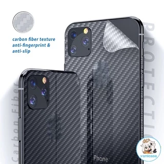 Miếng Dán Bảo Vệ Màn Hình Mặt Sau Mờ Cho IPhone 15 14 13 12 11 Pro Max XS 8 7 6 Plus Phim Bảo Vệ Sợi Carbon Miếng Dán