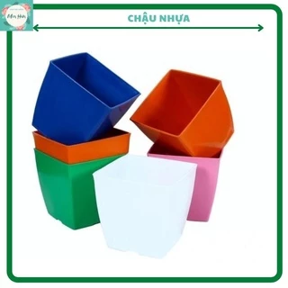 Chậu nhựa vuông trồng cây 20x20cm