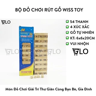 Bộ Đồ Chơi Rút Gỗ Wiss Toy(Gồm 54 Thanh Gỗ Và 4 Xúc Xắc)