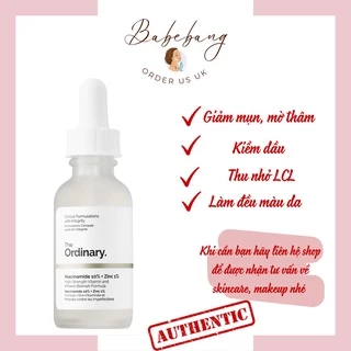 Serum Sáng Da, Se Khít Lỗ Chân Lông Niacinamide 10% + Zinc 1% Ngừa Mụn - The Ordinary