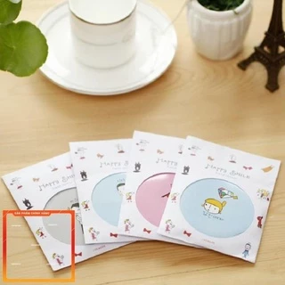 Gương trang điểm mini siêu cute cầm tay bỏ túi Hàn Quốc tiện lợi viền kim loại Yasan