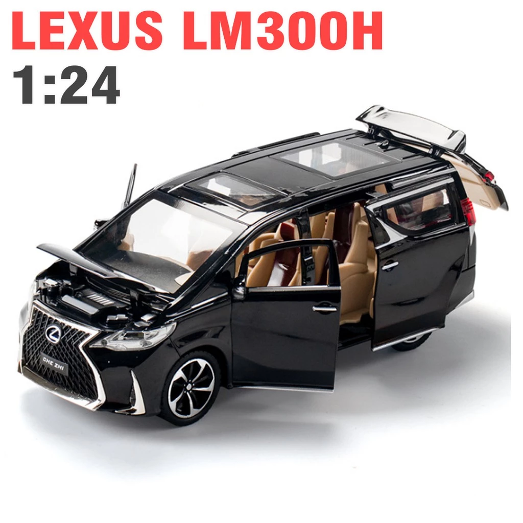 Mô hình xe ô tô Lexus LM300H tỉ lệ 1:24 xe đồ chơi trẻ em bằng kim loại có âm thanh và đèn