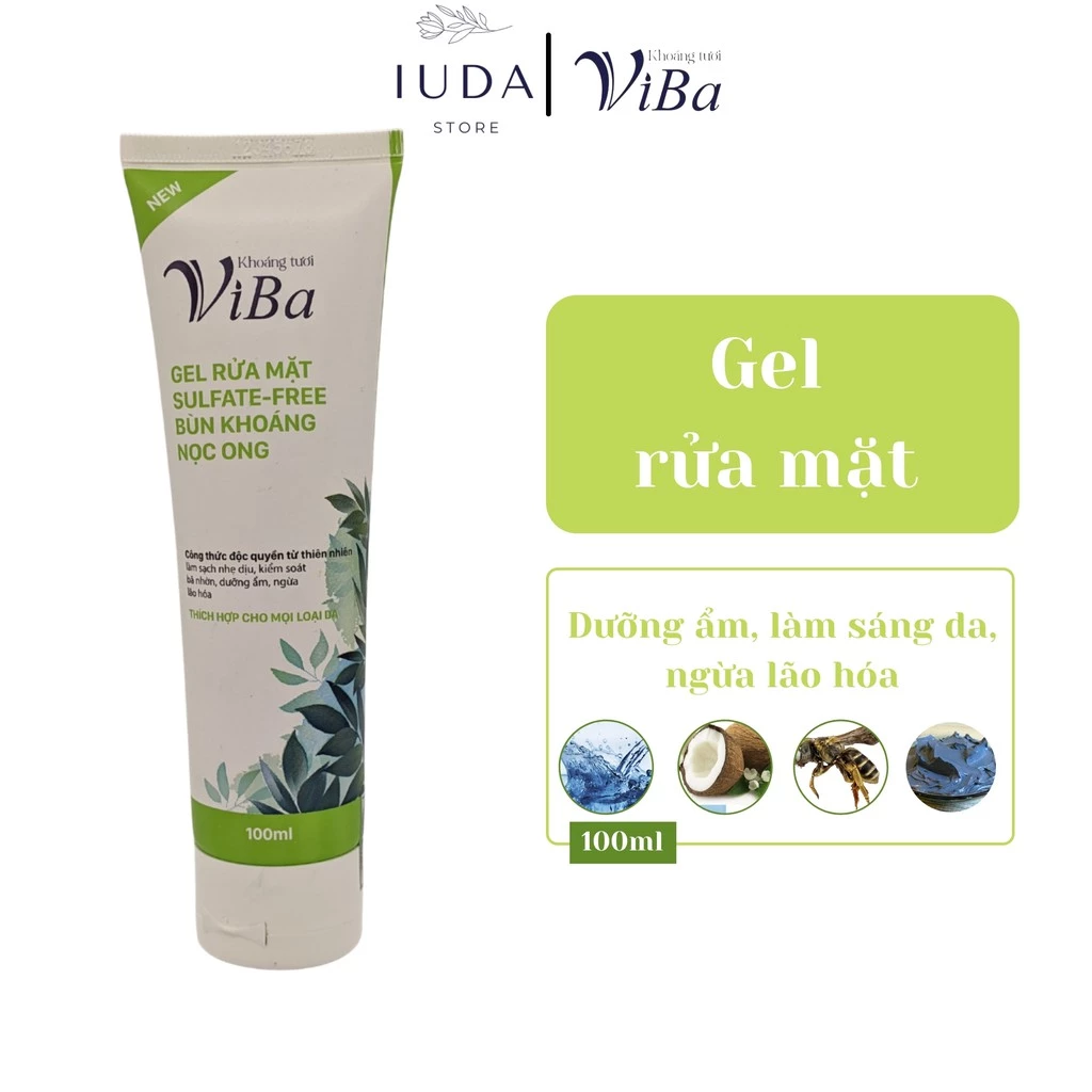Sữa/gel rửa mặt VIBA 100ml SRM làm sạch nhẹ dịu, dưỡng ẩm IUDA Store