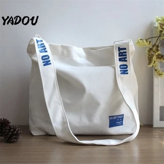 Túi xách YADOU vải canvas họa tiết mặt cười đơn giản thời trang Hàn Quốc
