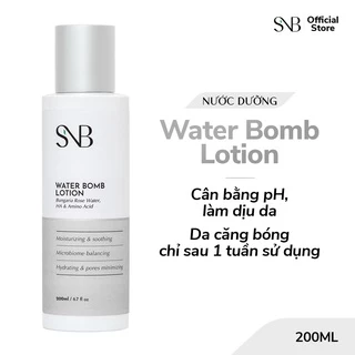 Nước dưỡng siêu cấp nước SNB Water Bomb Lotion 200ml cân bằng pH làm dịu nhẹ Da Căng Bóng