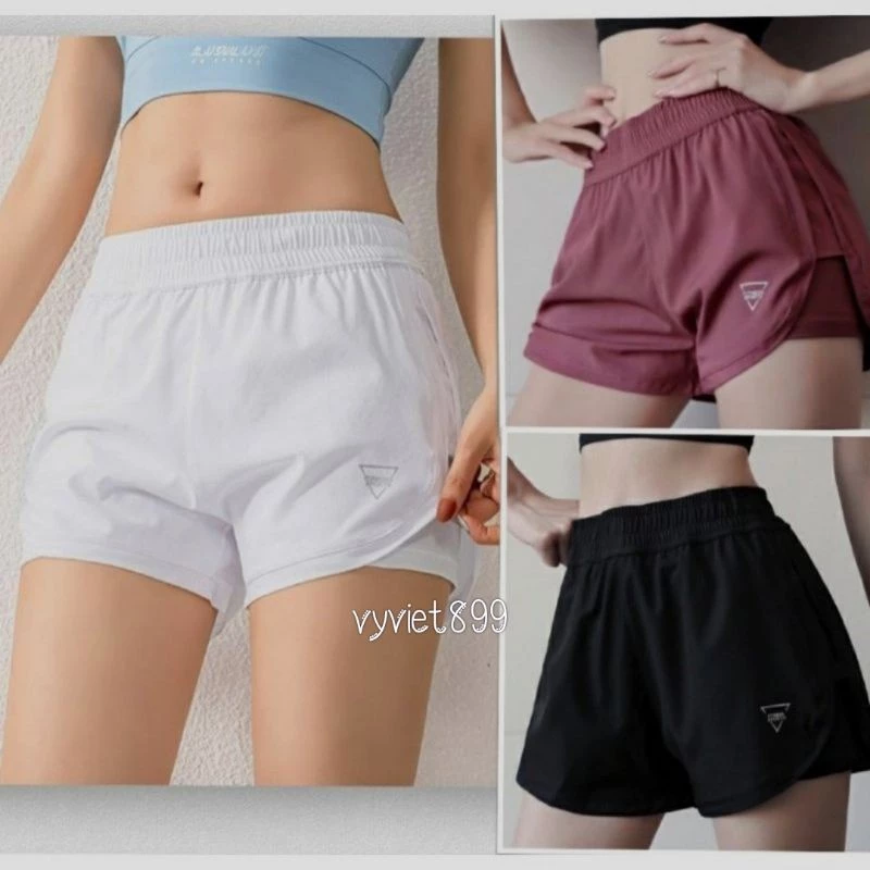 Quần đùi thể thao nữ cạp cao ( 2 lớp siêu xinh)