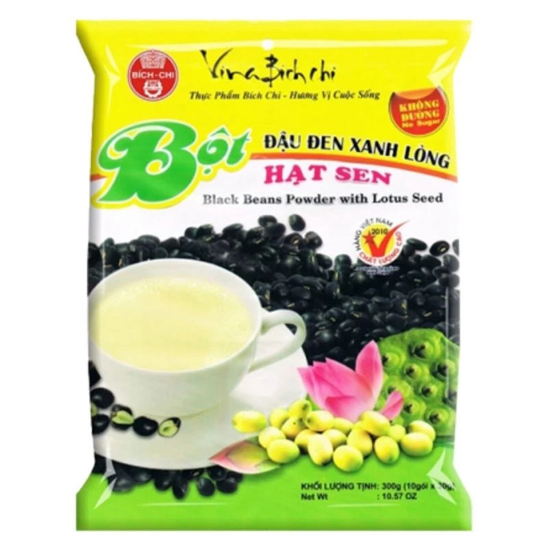 BỘT ĐẬU ĐEN XANH LÒNG HẠT SEN KHÔNG ĐƯỜNG BỊCH 300G