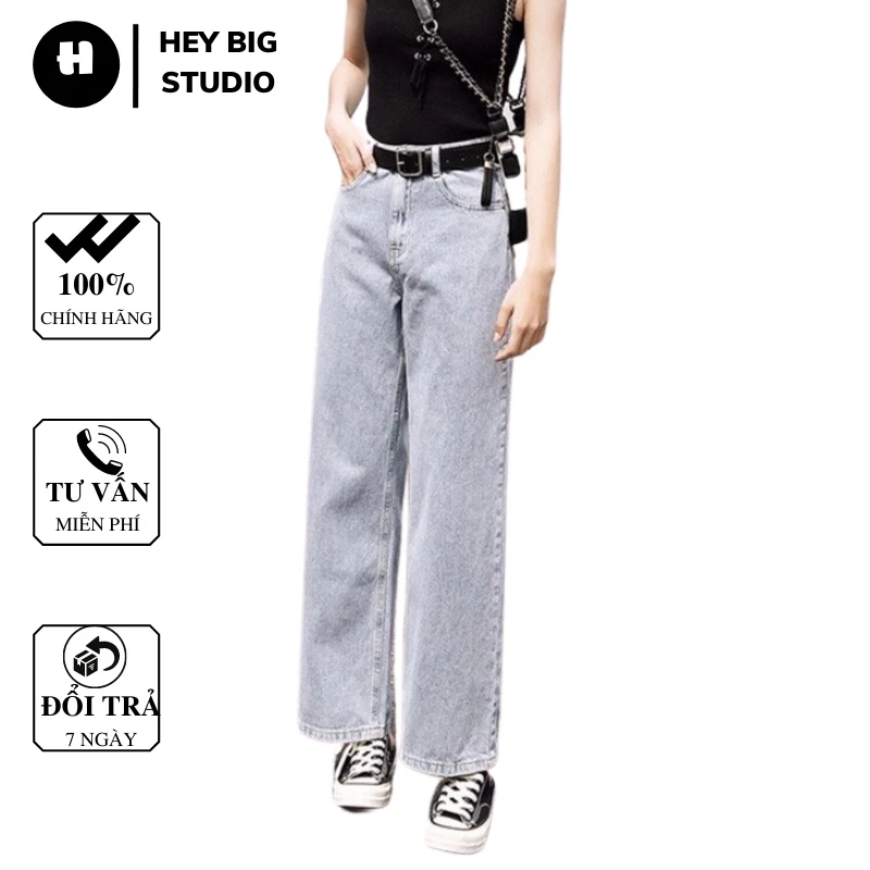 Quần jean baggy nữ ống xuông, rộng NS-01 hot trend 2021  - Phong cách Hàn Quốc