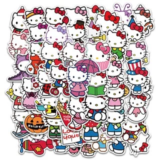 Bộ 50 hình dán Hello Kitty chống thấm nước tiện dụng cho trang trí