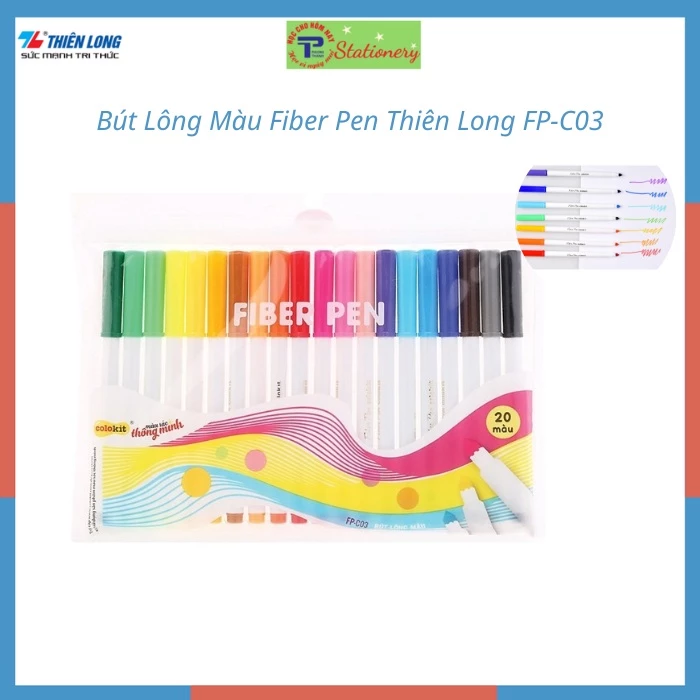 Bút Lông Màu Fiber Pen Thiên Long 20 màu FP-C03