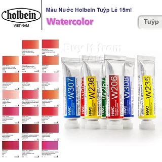 Màu nước Holbein Artist Watercolor Nhật Bản - Tuýp lẻ 15ml - Bảng màu Đỏ