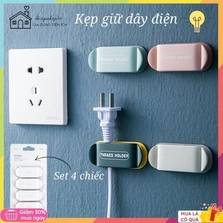 Nẹp dây điện ❤️SALE❤️ Kẹp dây điện dán tường -cáp sạc 2 đầu dính tường siêu chắc chịu lực thu gọn chống rối