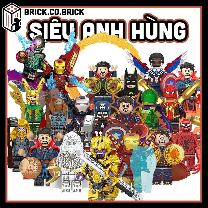 Siêu Anh Hùng Marvel Đồ chơi Minifigure Super Hero Mô Hình Lắp Ráp DC Captain Thanos Thor Combo Đầy Đủ Nhân Vật Cho Bé