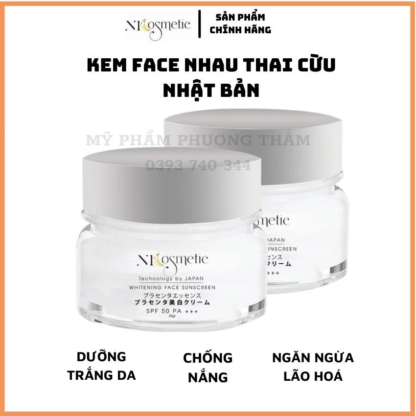 Kem face nhau thai cừu, kem face dưỡng trắng da chống nắng chống lão hóa, ngăn ngừa mụn, giảm thâm nám tàn nhang