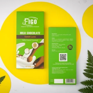 [ ĂN LÀ NGHIỆN] Kẹo Socola sữa nhân Dừa 50% cacao tăng cân 50g Figo, đồ ăn vặt nội địa cho bé, quà tặng bạn gái, healthy