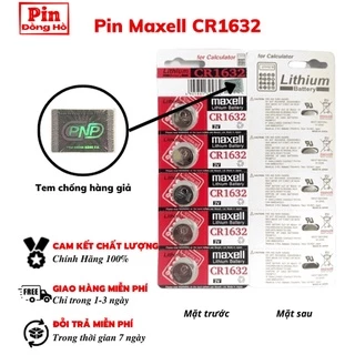 [HCM] Pin 1632 Maxell CR1632 1 vỉ 5 viên pin dùng cho Cmos, thiết bị điện tử, đồ chơi,...