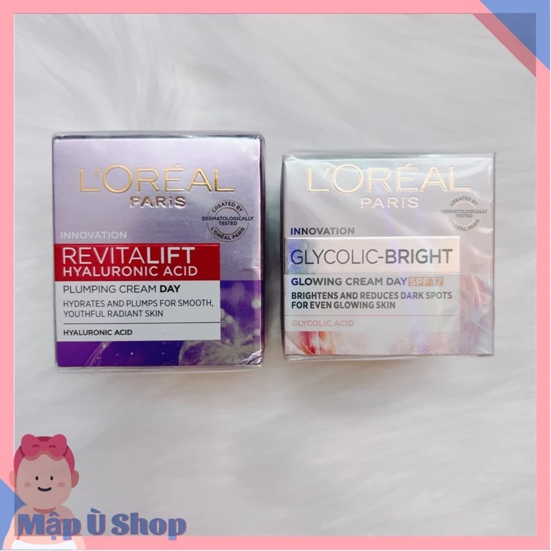 Kem dưỡng Loreal siêu cấp ẩm căng mịn da màu tím - L'Oreal Paris Revitalift Hyaluronic Acid 15ml