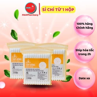 LỐC 10 GÓI Tăm Bông BẠCH TUYẾT Cotton Buds Bông Dành Cho Người lớn 42 Que - Maxpharmacy