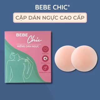 Cặp Miếng Dán Ngực Silicon BEBECHIC Hình Tròn Hình Hoa Tiện Dụng Dán Siêu Chắc