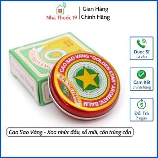 Cao Sao Vàng TW3 (Dầu Cù Là), Cao Xoa Nhức Đầu, Đau Bụng, Say Tàu Xe, Sổ Mũi, Côn Trùng Đốt, Dầu Cù Là Lọ 3g