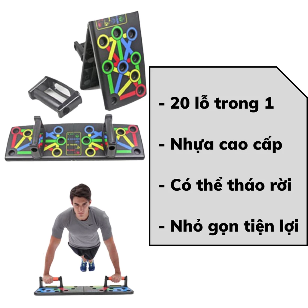 Dụng cụ chống đẩy hít đất tập cơ bụng 1 có kẻ vạch nhựa cao cấp có thể tháo rời tập tại nhà cao cấp mẫu mới
